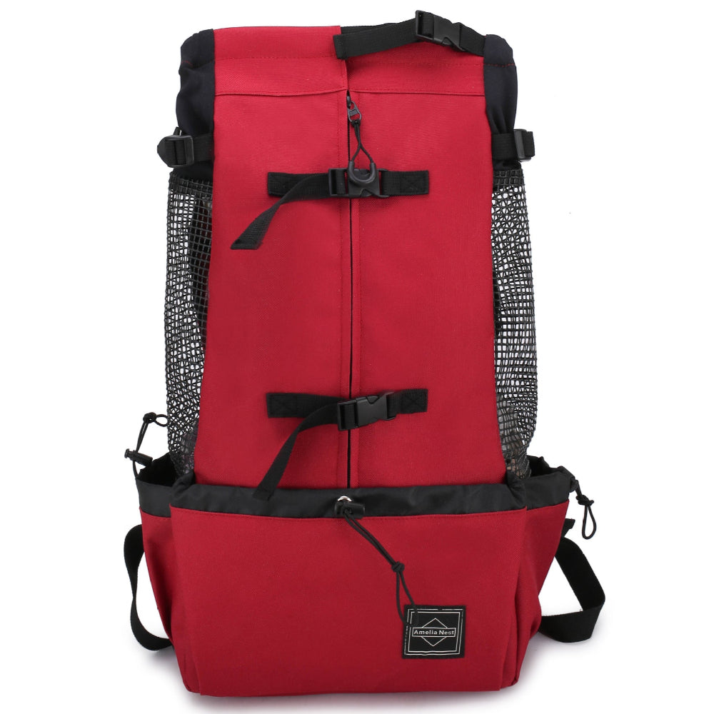 Sac à dos transport chiens rouge
