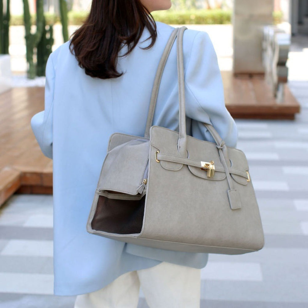 sac chic de transport en cuir pour chiens et chats