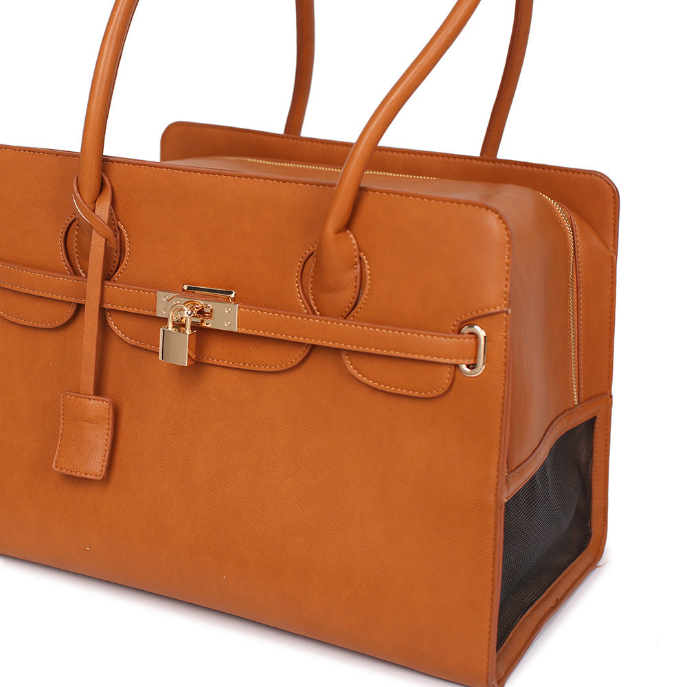 sac chic de transport en cuir pour chiens et chats