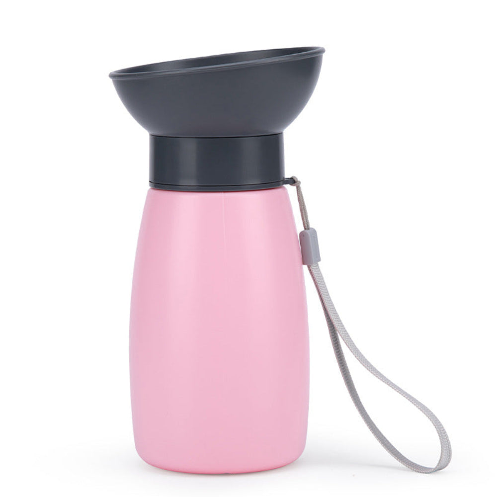 gourde chien main libre rose