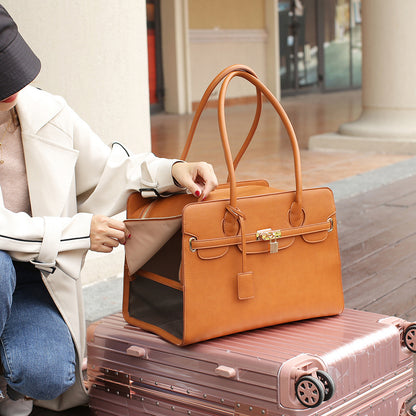 sac chic de transport en cuir pour chiens et chats