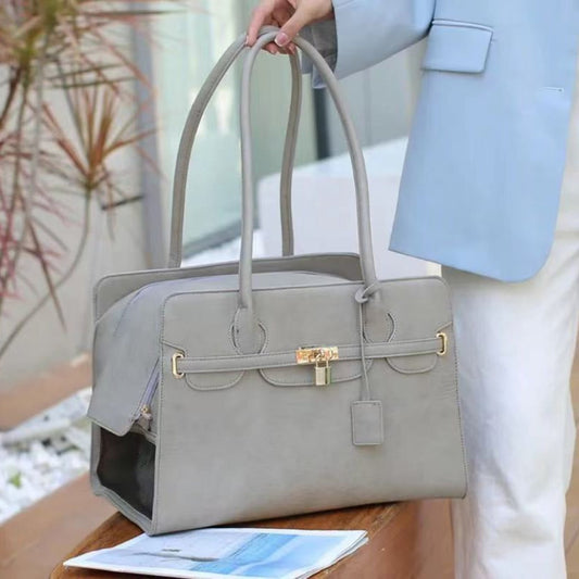 sac chic de transport en cuir pour chiens et chats