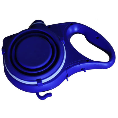Laisse rétractable avec gamelle et réservoir d’eau