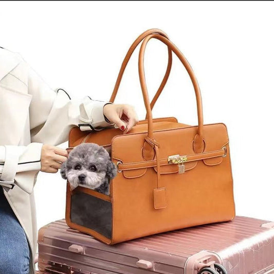 sac chic de transport en cuir pour chiens et chats
