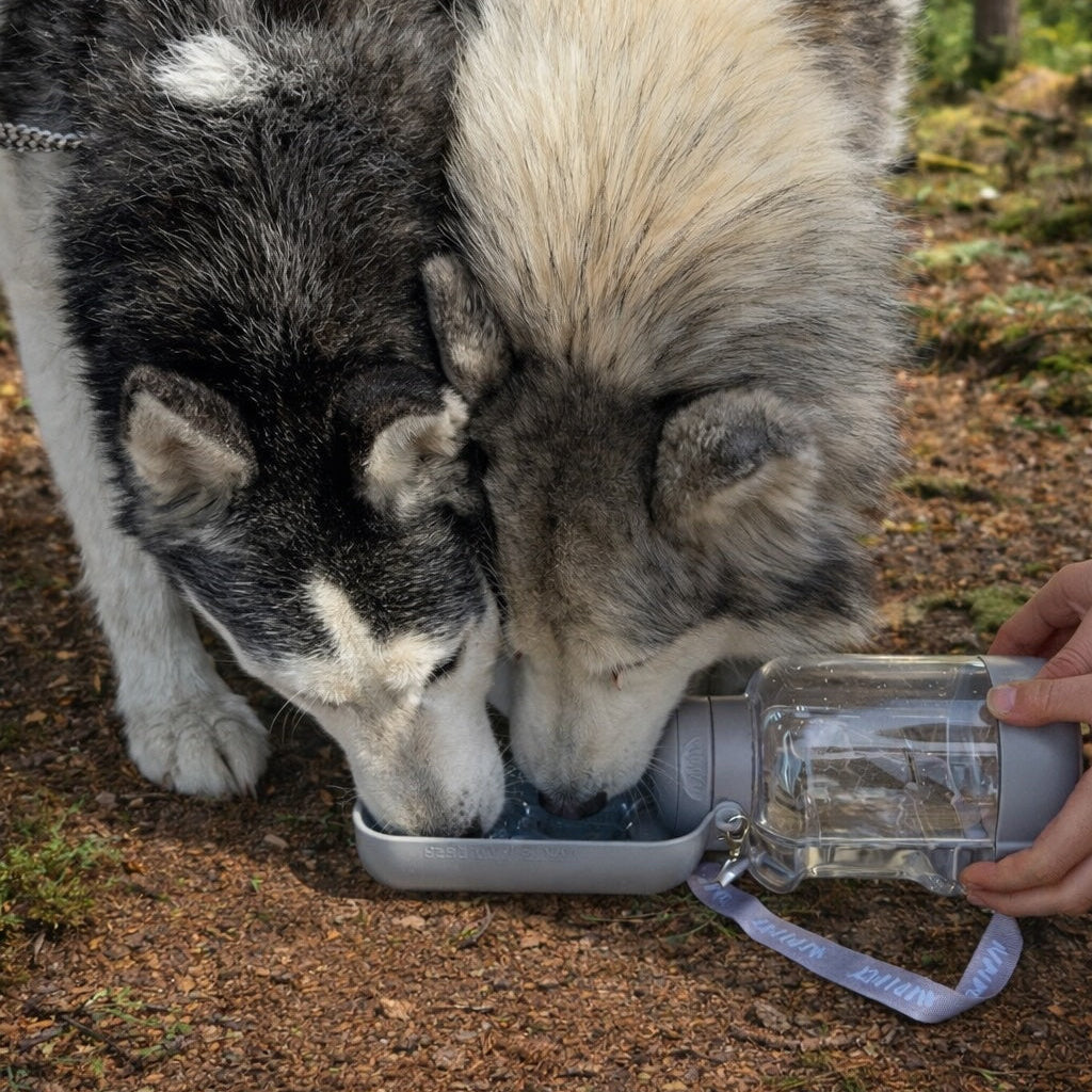 Gourde Lucky 3-en-1 : Eau, friandises et méga gamelle pour chien 🐾💧